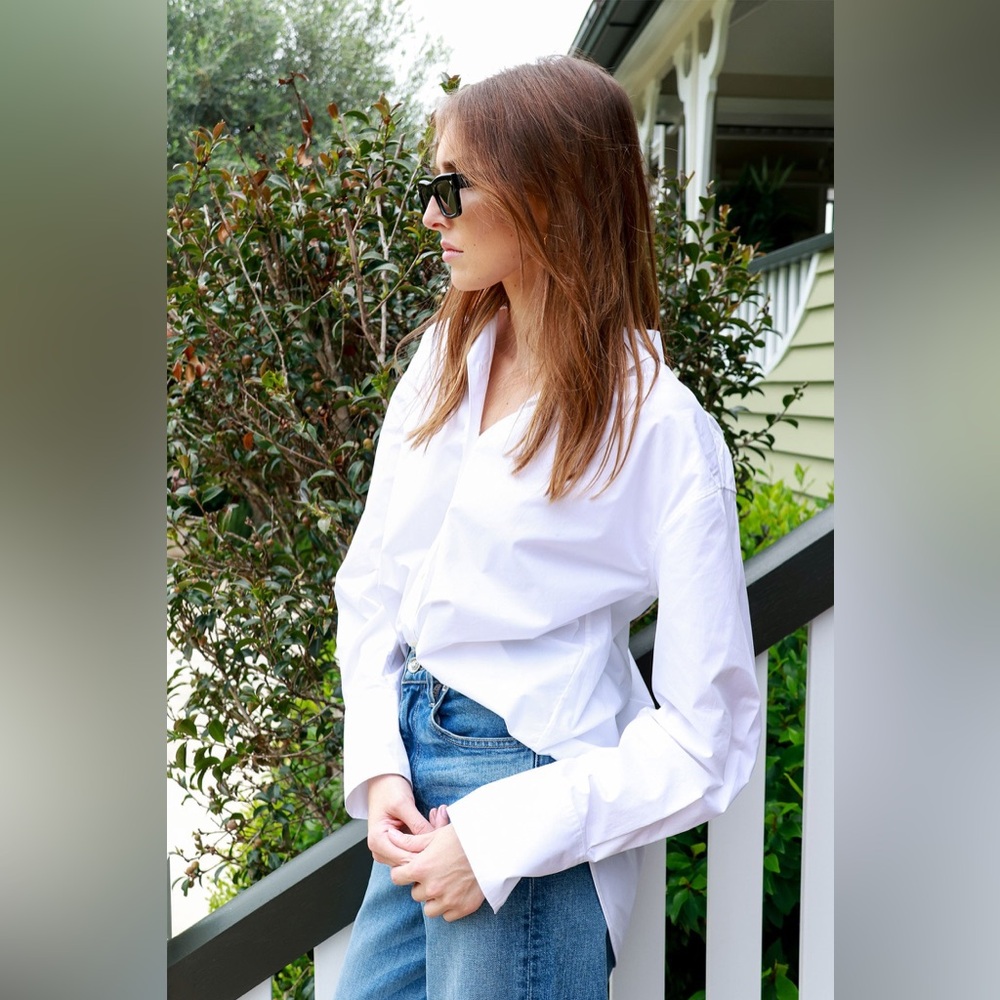 NWT Frame The Exaggerated Oversized Shirt Blouse - Picture 2 of 6